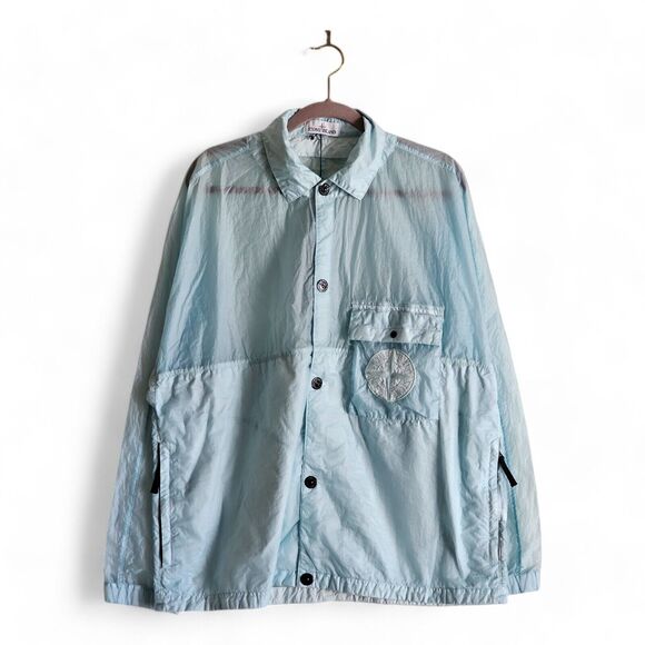 Stone Island LAMYTC Ultralight Overshirt in Light Blue 761510926 V0044 Large